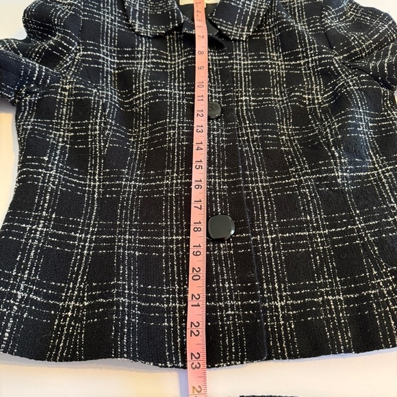 Suit Studio Sz 8 tweed Blazer/skirt set Collared Black White Womens Workwear - Picture 6 of 11